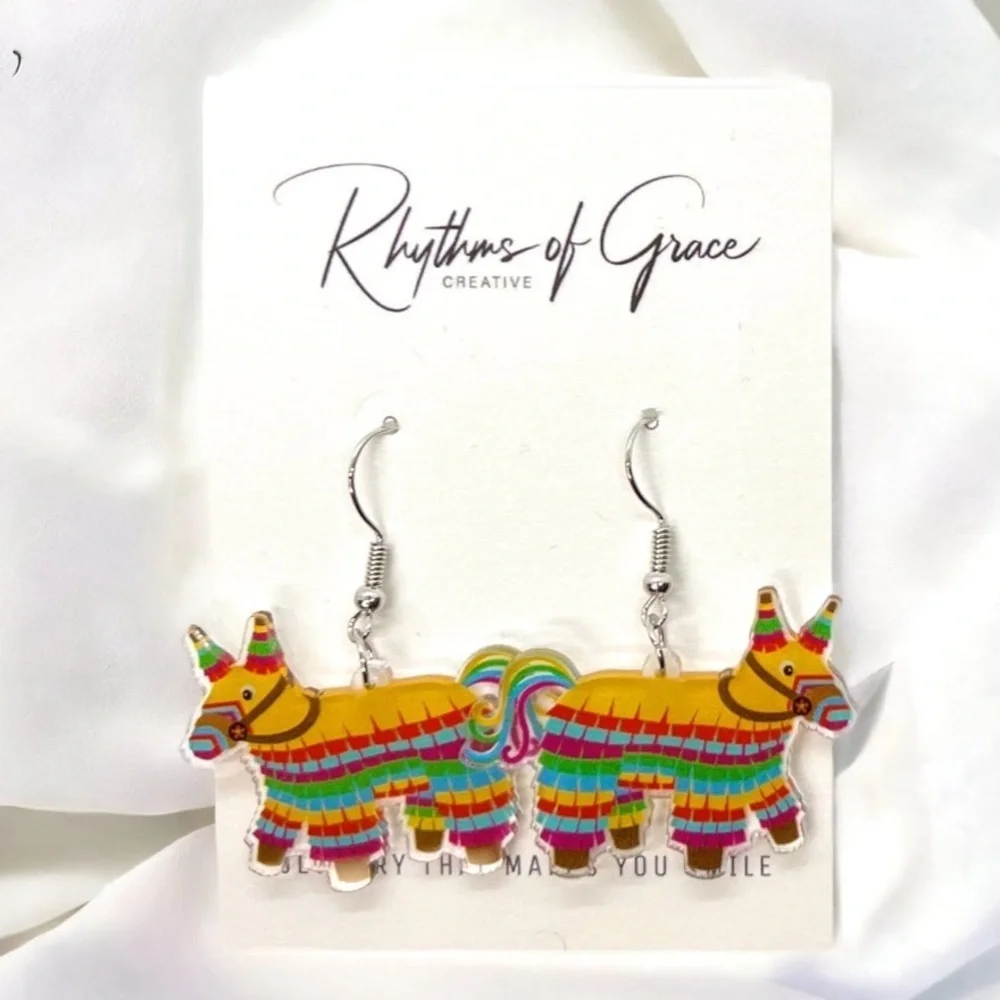 Party in Your Ears: NWT Piñata Dangle Earrings! Birthday Jewelry, Fiesta Time!